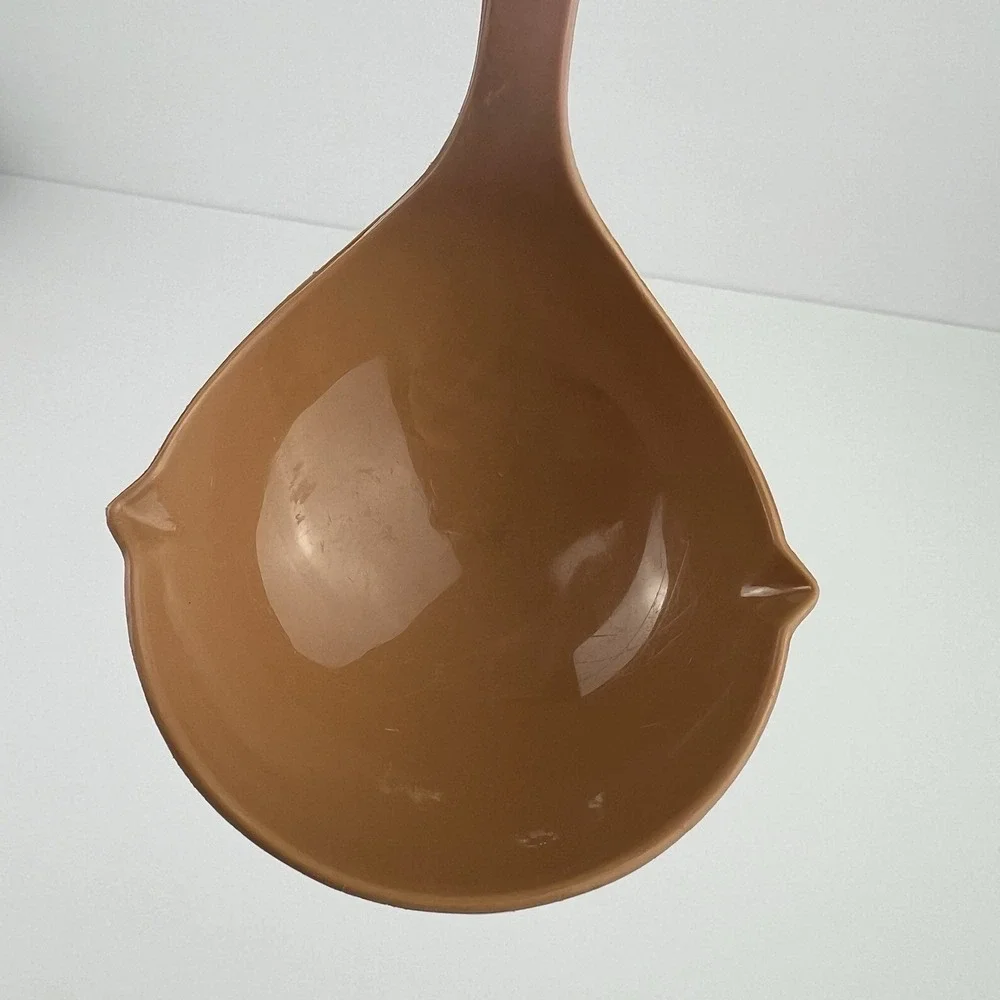 Vintage EKCO‎ USA Pink Nylon Soup Ladle Rose 1980s Utensil 11 in Double Spout